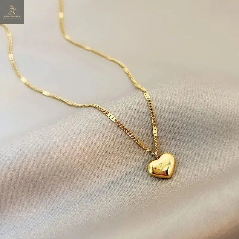 Trendy Simple Gold Color Heart Pendant Chokers Necklace for Women - RAGIMA Emporium