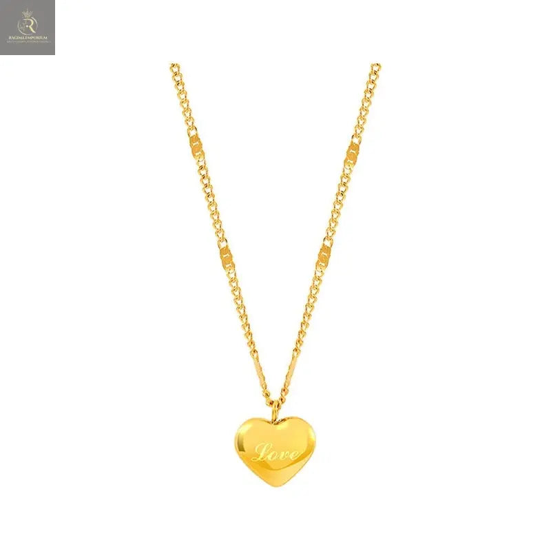 Trendy Simple Gold Color Heart Pendant Chokers Necklace for Women - RAGIMA Emporium