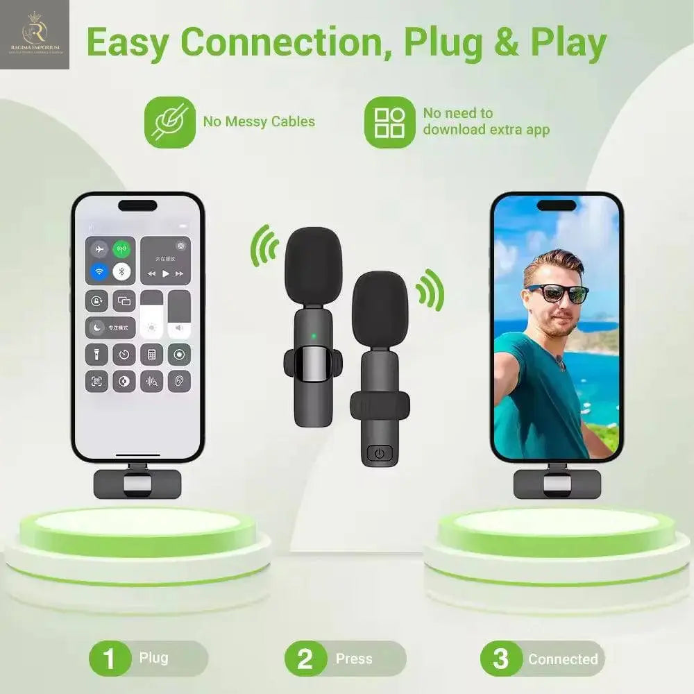 Wireless Stereo Lavalier Mini Lapel Smart Phone Microphone For Video Audio - RAGIMA Emporium