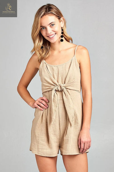 Women's Front Tie Tank Romper with Open back - RAGIMA Emporium