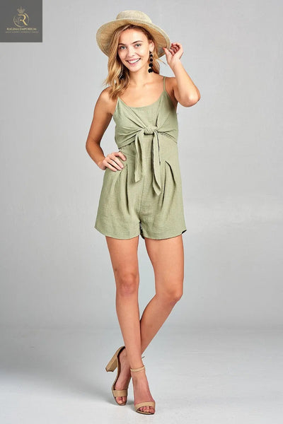 Women's Front Tie Tank Romper with Open back - RAGIMA Emporium