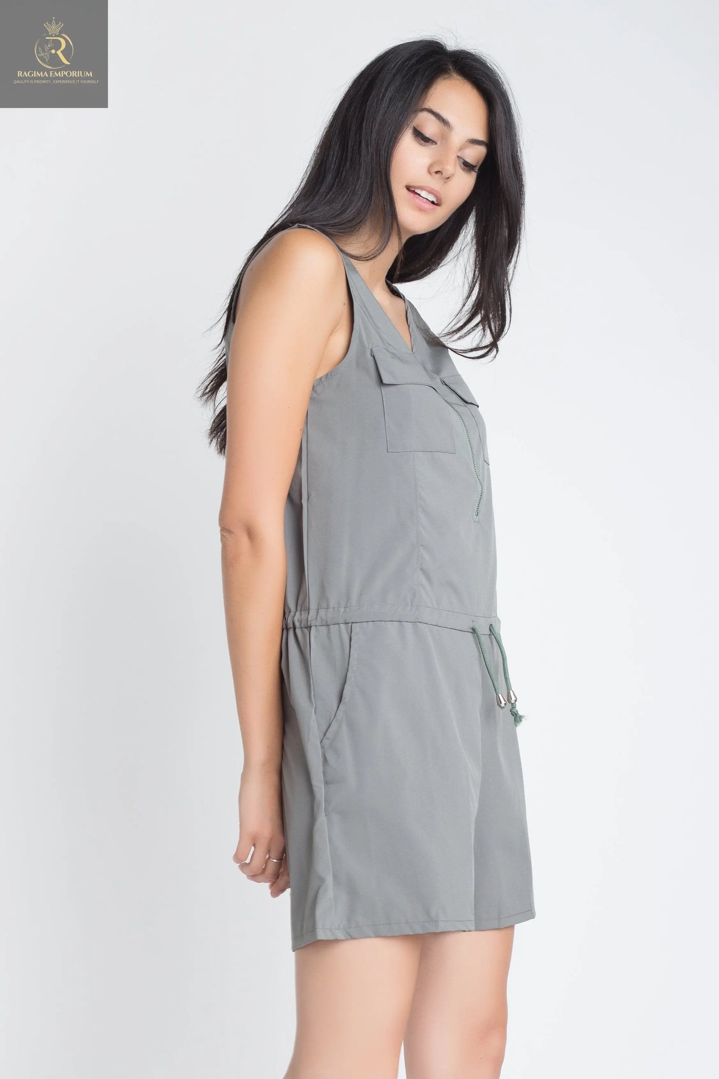 Women's Zip Front Sleeveless Romper - RAGIMA Emporium