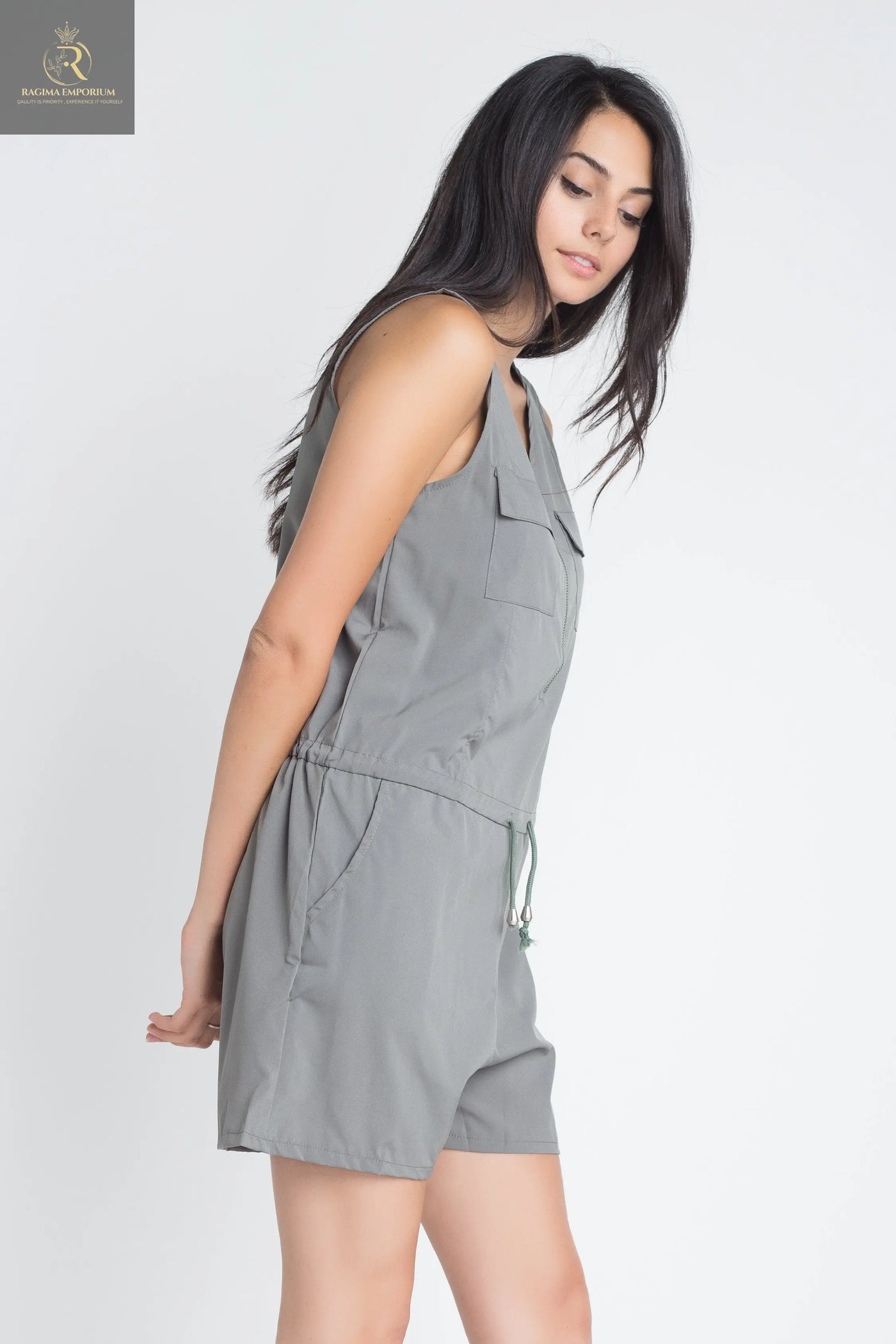 Women's Zip Front Sleeveless Romper - RAGIMA Emporium