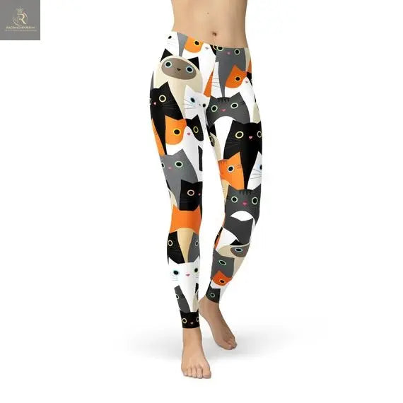 Womens All Over Print Cats Leggings - RAGIMA Emporium