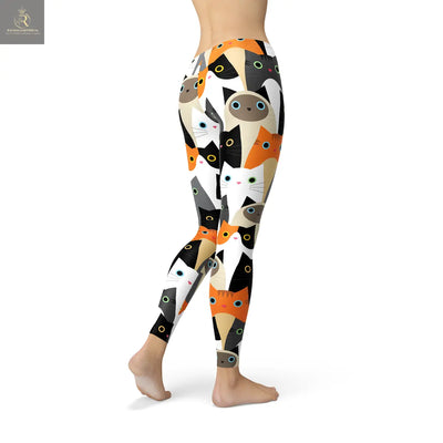 Womens All Over Print Cats Leggings - RAGIMA Emporium