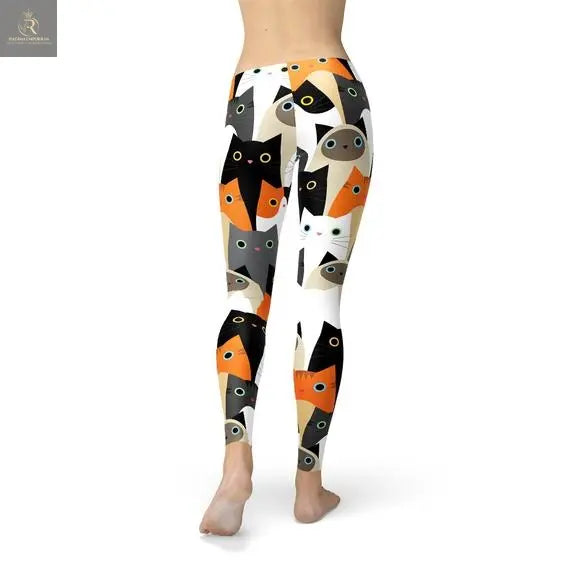 Womens All Over Print Cats Leggings - RAGIMA Emporium