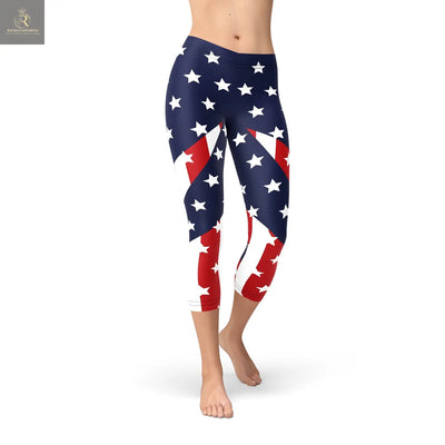 Womens American Flag Capri Leggings - RAGIMA Emporium