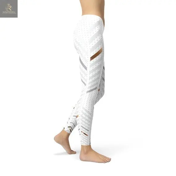 Womens White Stripes Leggings - RAGIMA Emporium