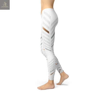 Womens White Stripes Leggings - RAGIMA Emporium