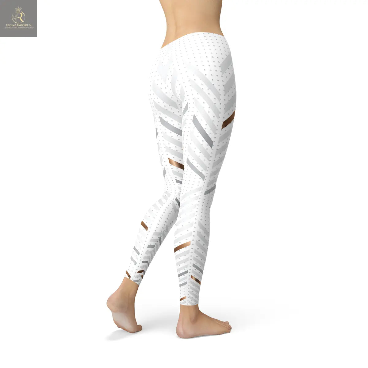 Womens White Stripes Leggings - RAGIMA Emporium