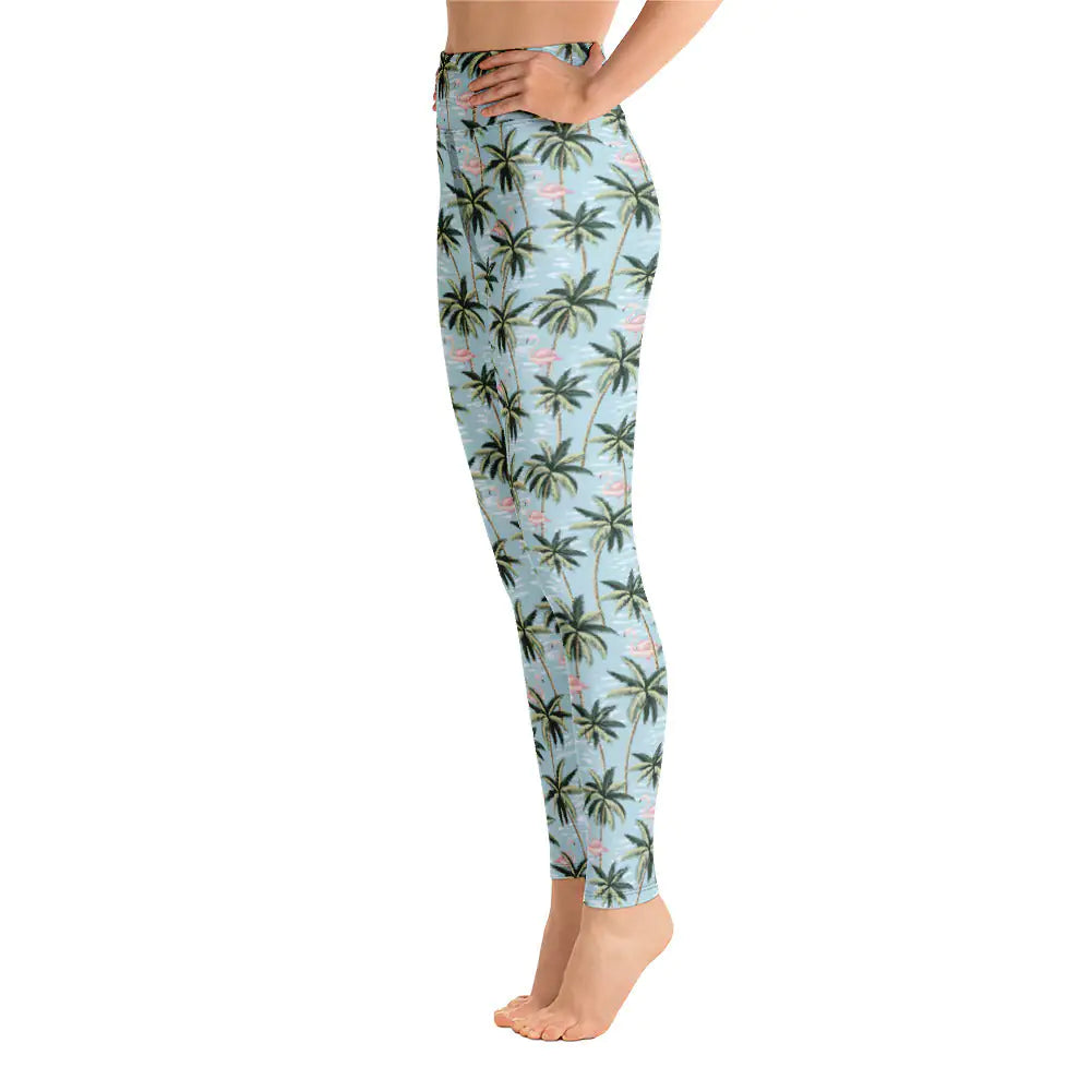 Womens Tropical Flamingo Yoga Leggings - RAGIMA Emporium