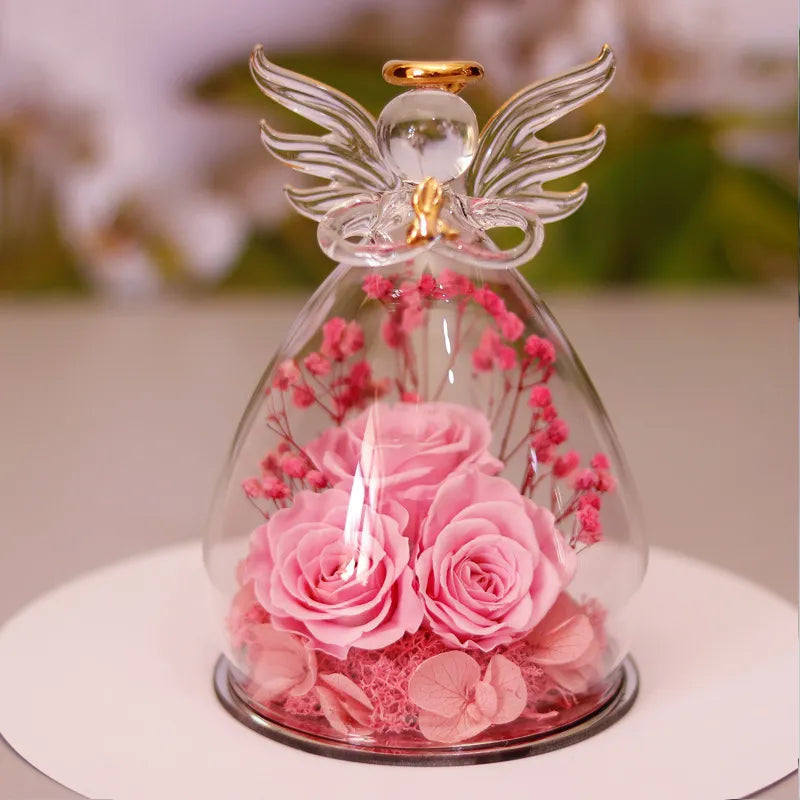 Eternal Rose Gift Box – Angel Glass Cover Decor - RAGIMA Emporium