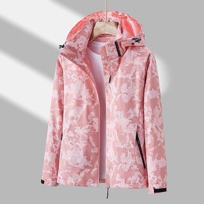 Printed Hooded Windbreaker Unisex Fashion Solid Color Zip-up Jacket Waterproof Windproof Outwear For Women Men Clothing - RAGIMA Emporium