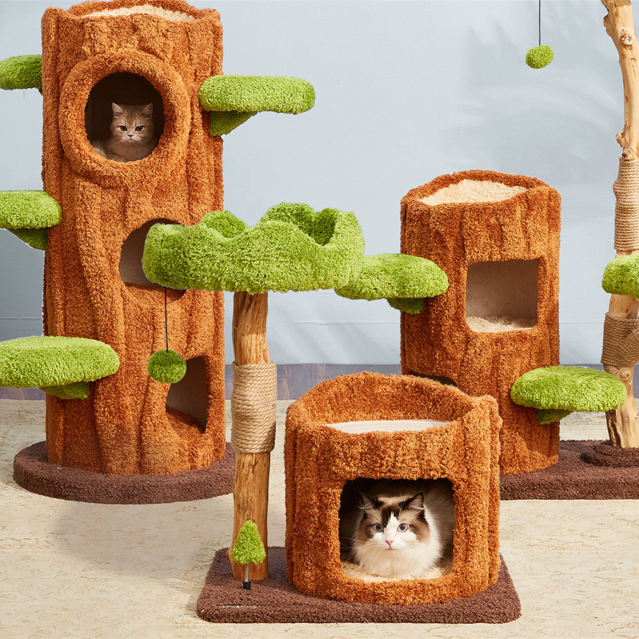 Solid Wood Cat Climbing Frame Integrated Sisal Toy - RAGIMA Emporium