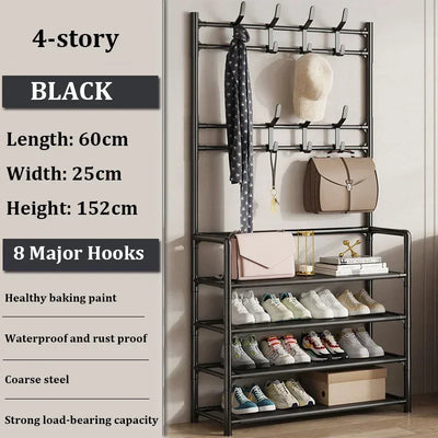 Clothes Hat Hangers Shoe Rack Multi-ayer Shoe Rack Simple Floor Shoes and Hat Racks Load-bearing Living Room Organizer Shelf - RAGIMA Emporium