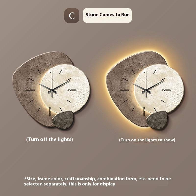 Stone Brings Luck Restaurant Clock Wall Clock Modern Simple - RAGIMA Emporium