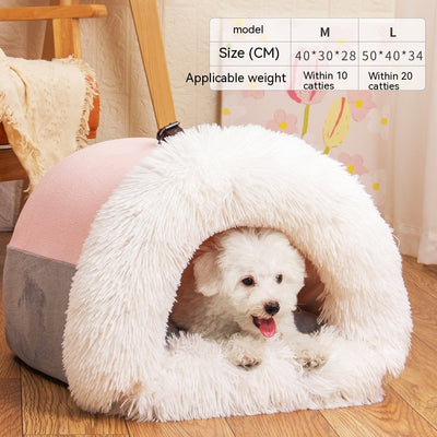 New Splice Portable Pet Nest Portable Autumn And Winter Warm Dog Nest Moisture-proof Long Fur Cat Nest Cross Border Pet Nest - RAGIMA Emporium