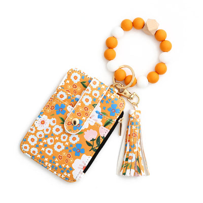 Women's Floral Print Leather Card Bag - RAGIMA Emporium