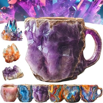 400ml Resin Mineral Crystal Coffee Mugs With Handles Elegant Fake Mineral Crystal Cup For Workplace Home Decor Christmas Gift Kitchen Gadgets - RAGIMA Emporium