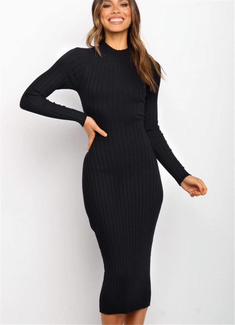 New Style Women's Suits Sweater Dresses Women's Solid Color Backless Bow Tight Dresses - RAGIMA Emporium