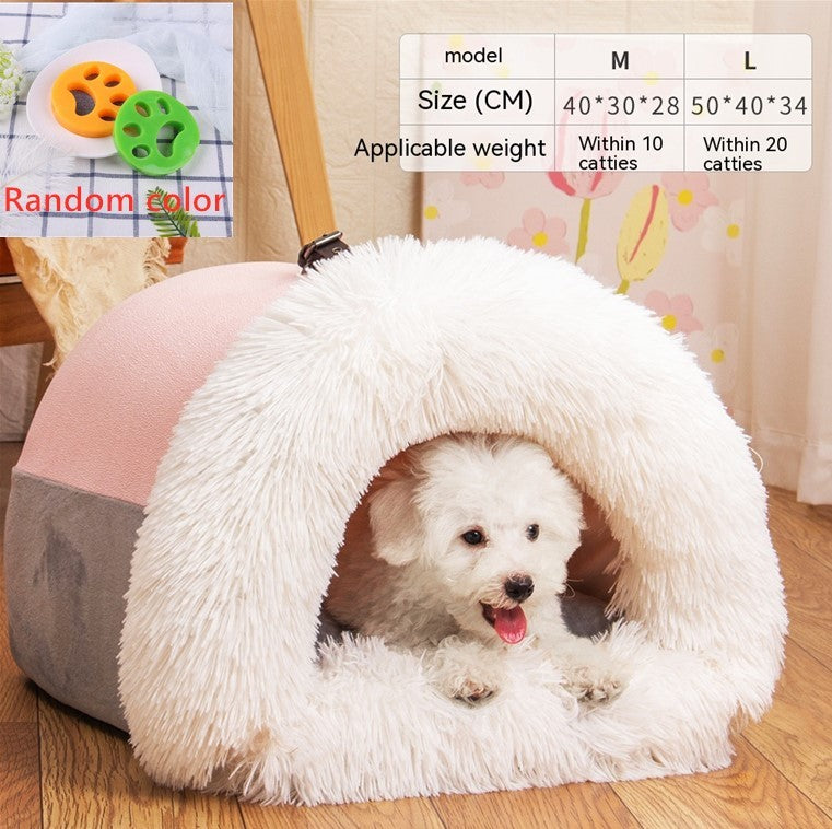 New Splice Portable Pet Nest Portable Autumn And Winter Warm Dog Nest Moisture-proof Long Fur Cat Nest Cross Border Pet Nest - RAGIMA Emporium