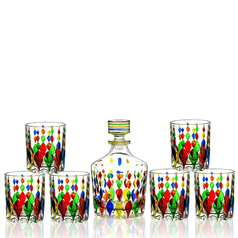 Painted Crystal Glass Liquor Glass Set High-grade Wine Set Colored Glass Cup - RAGIMA Emporium