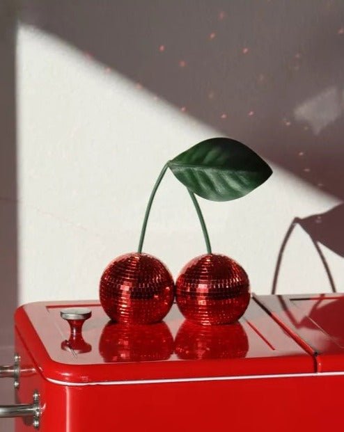 Cherry Disco Ball, Whimsical Dopamine Decor, Quirky Decorative Object - RAGIMA Emporium