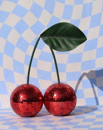 Cherry Disco Ball, Whimsical Dopamine Decor, Quirky Decorative Object - RAGIMA Emporium