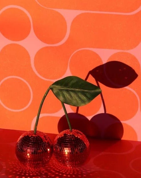 Cherry Disco Ball, Whimsical Dopamine Decor, Quirky Decorative Object - RAGIMA Emporium