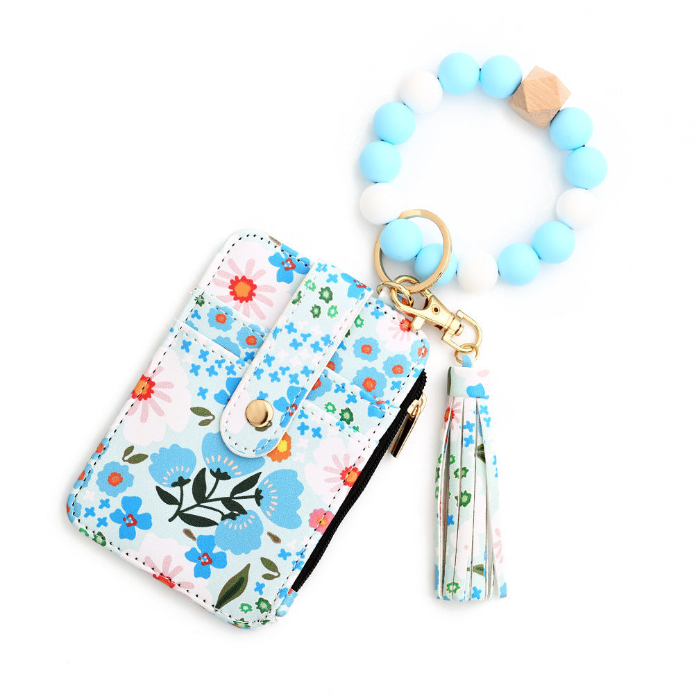 Women's Floral Print Leather Card Bag - RAGIMA Emporium