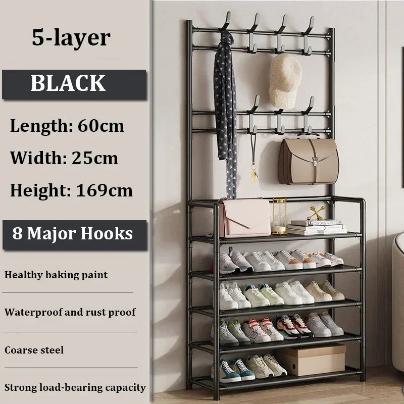 Clothes Hat Hangers Shoe Rack Multi-ayer Shoe Rack Simple Floor Shoes and Hat Racks Load-bearing Living Room Organizer Shelf - RAGIMA Emporium