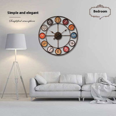 Creative Clocks Background Wall Simple Iron Retro Wall Clock - RAGIMA Emporium