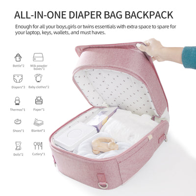 Portable Baby Diaper Bag Backpack with Changing Pad - RAGIMA Emporium