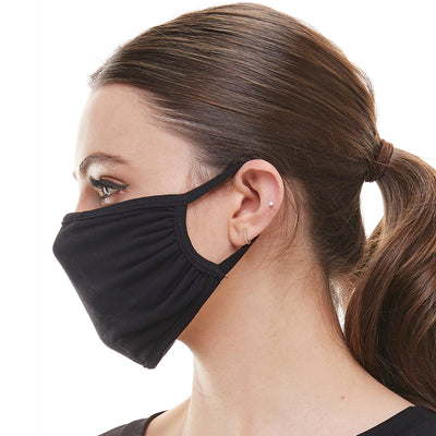 Solid black washable reusable fabric face mask - RAGIMA Emporium