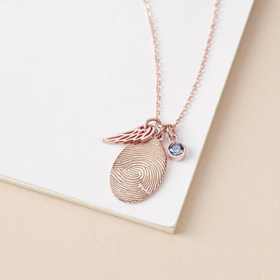 Fingerprint Necklace, Fingerprint Jewelry With Birthstone - RAGIMA Emporium