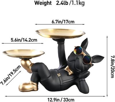 Decoration Cool Dog Showpiece with Plate for Home Decor Item - RAGIMA Emporium