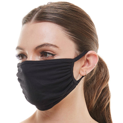 Solid black washable reusable fabric face mask - RAGIMA Emporium