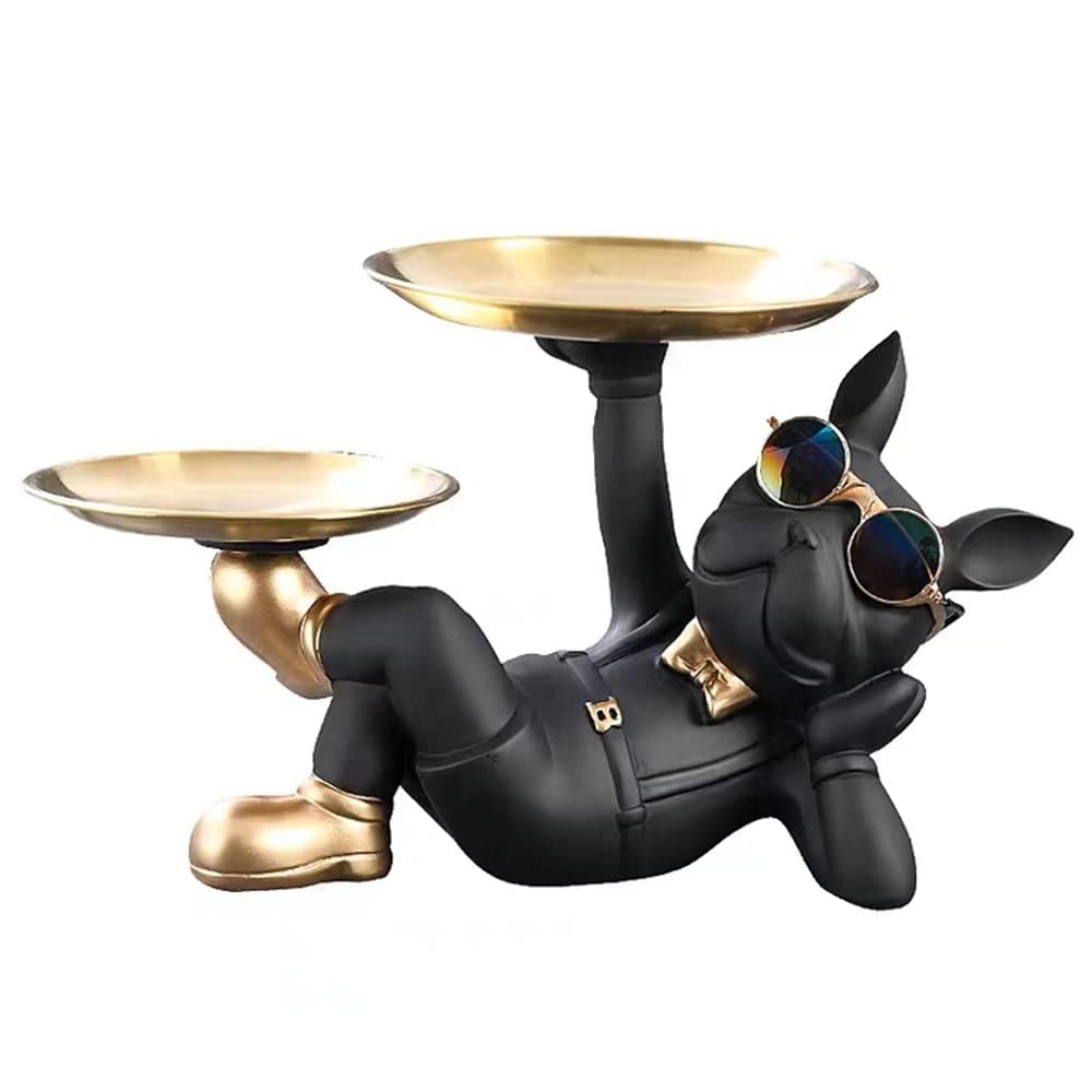 Decoration Cool Dog Showpiece with Plate for Home Decor Item - RAGIMA Emporium