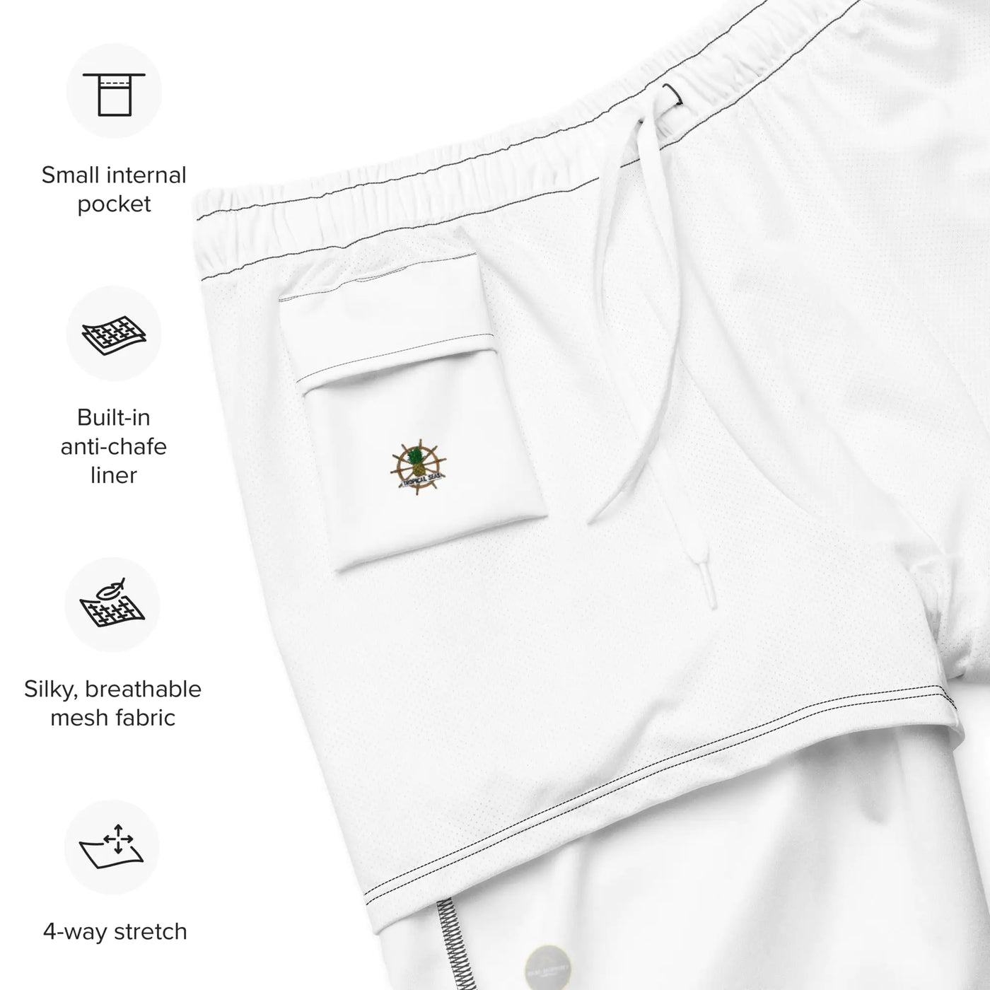 Men's White Eco Board Shorts - RAGIMA Emporium