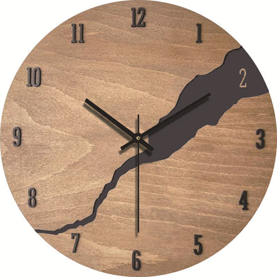 Living Room Clock Simple Mute Wood Grain Decorative Wall Clock American Style - RAGIMA Emporium