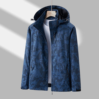 Printed Hooded Windbreaker Unisex Fashion Solid Color Zip-up Jacket Waterproof Windproof Outwear For Women Men Clothing - RAGIMA Emporium