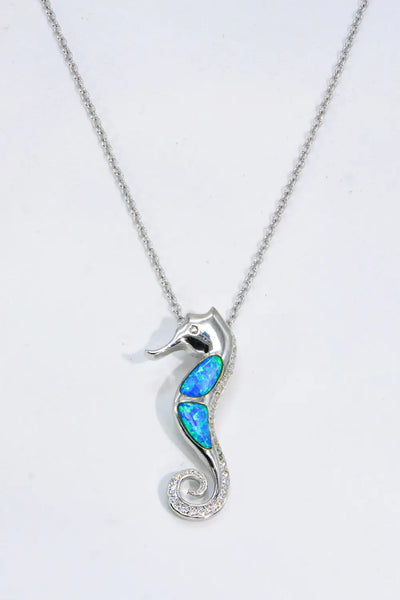 Opal Seahorse 925 Sterling Silver Necklace - RAGIMA Emporium