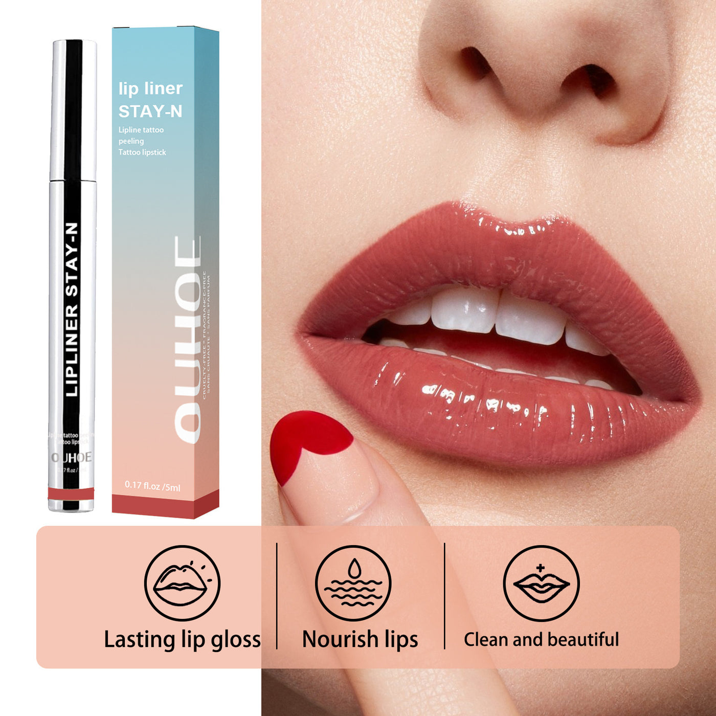 Lip Liner Pen Dark Brown Waterproof Long Lasting Plump Soft Lip Gloss Makeup Cosmetics - RAGIMA Emporium