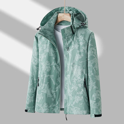 Printed Hooded Windbreaker Unisex Fashion Solid Color Zip-up Jacket Waterproof Windproof Outwear For Women Men Clothing - RAGIMA Emporium