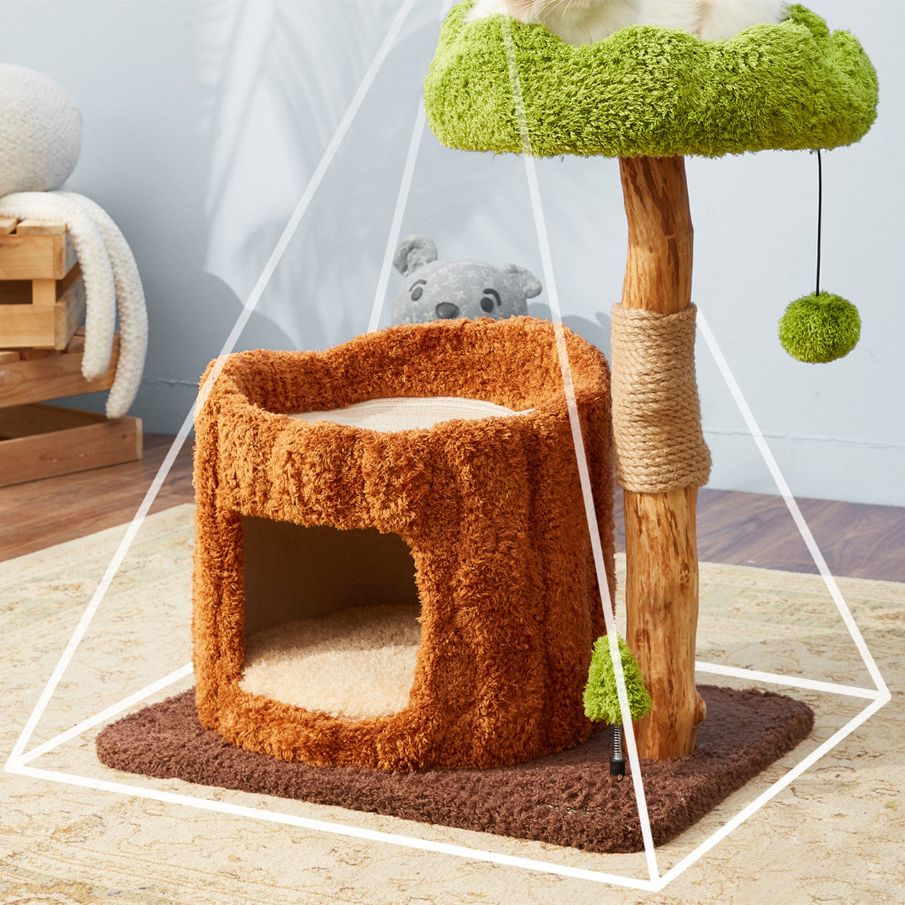 Solid Wood Cat Climbing Frame Integrated Sisal Toy - RAGIMA Emporium