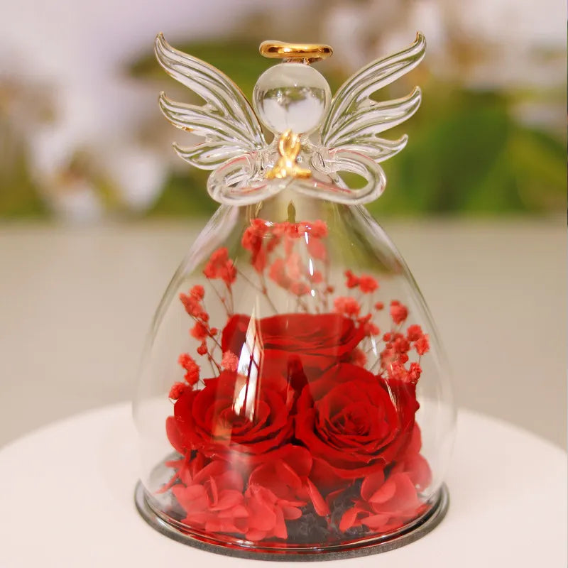 Eternal Rose Gift Box – Angel Glass Cover Decor - RAGIMA Emporium