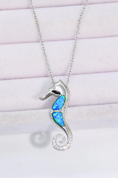 Opal Seahorse 925 Sterling Silver Necklace - RAGIMA Emporium