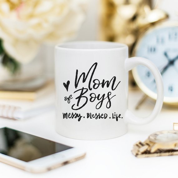 Mom Of Boys Coffee Mug, Messy. Blessed. Life. - RAGIMA Emporium