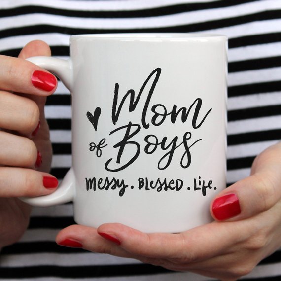 Mom Of Boys Coffee Mug, Messy. Blessed. Life. - RAGIMA Emporium