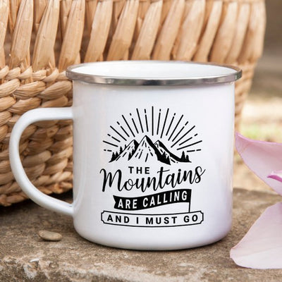 Mountain Mug Enamel Mug Wanderlust Camping Mug The - RAGIMA Emporium